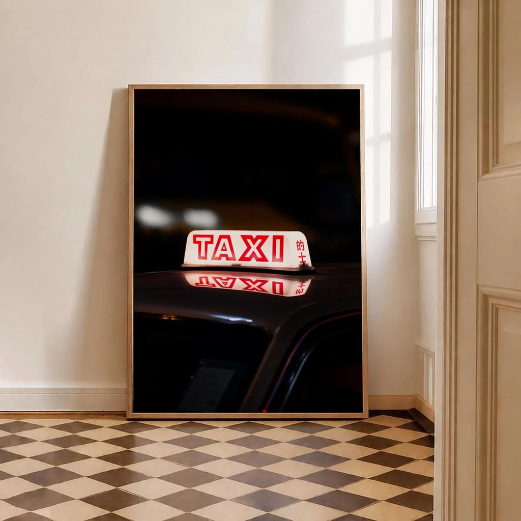 Night Cab — Enzo Benzoni limited-edition print, framed in situ (be-brave)