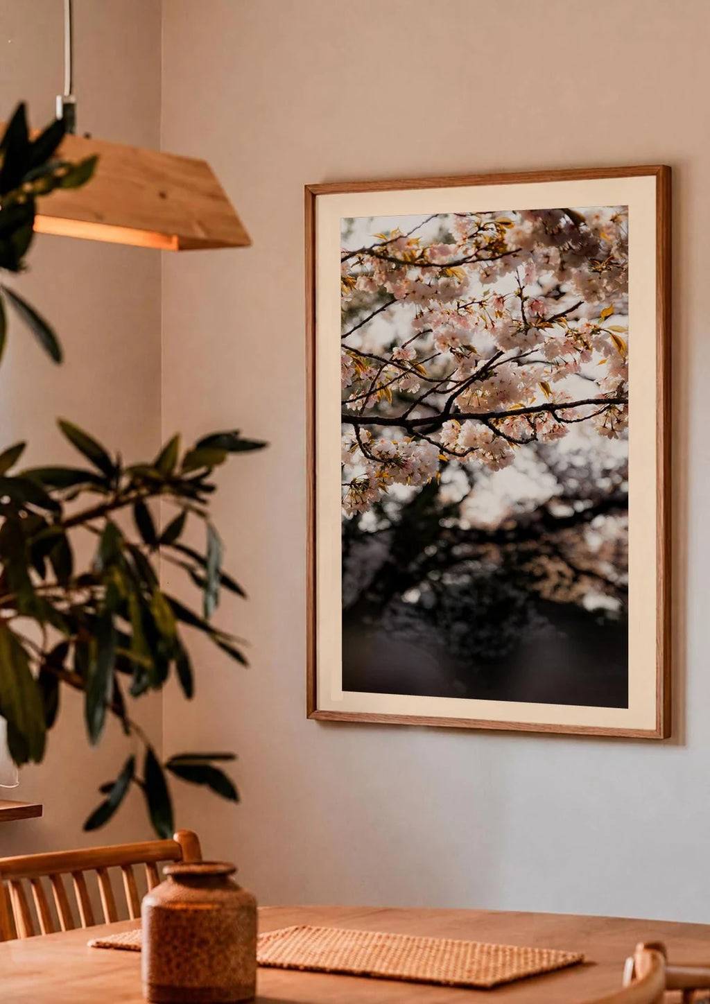 Bloom — Enzo Benzoni limited-edition print, framed in situ (couple-dining)