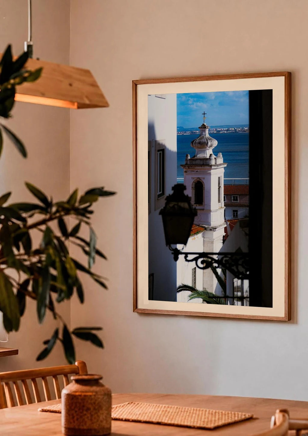 In Between — Enzo Benzoni limited-edition print, framed in situ (couple-dining)