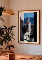 In Between — Enzo Benzoni limited-edition print, framed in situ (couple-dining)
