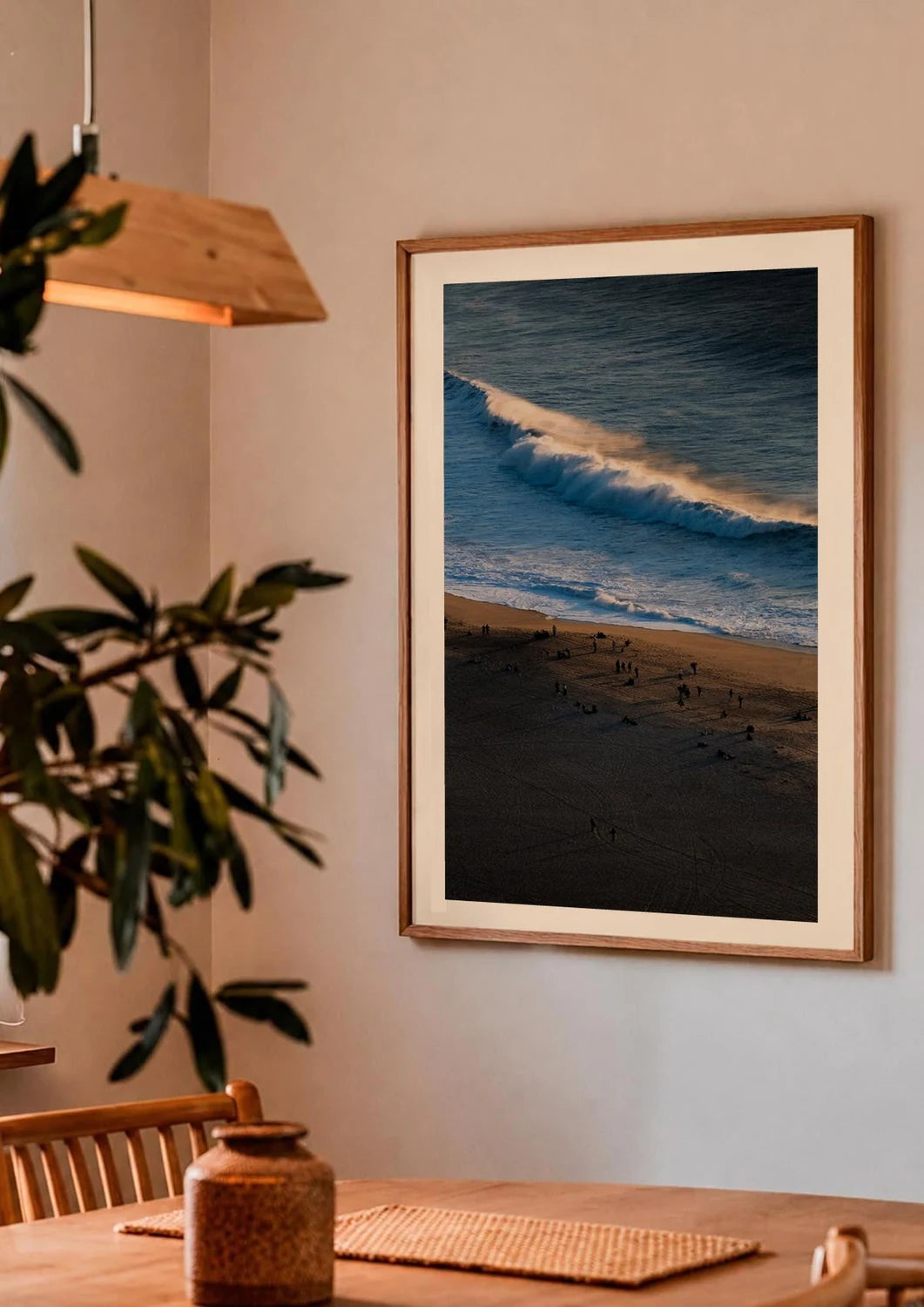 Golden Mist — Enzo Benzoni limited-edition print, framed in situ (couple-dining)