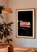 Night Cab — Enzo Benzoni limited-edition print, framed in situ (couple-dining)
