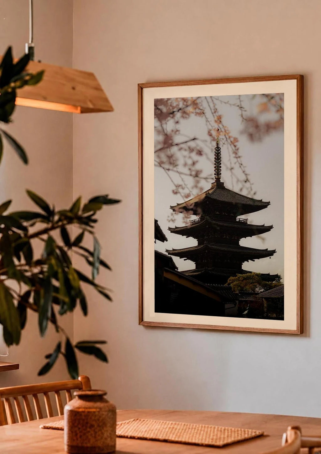 Kyoto Shades — Enzo Benzoni limited-edition print, framed in situ (couple-dining)