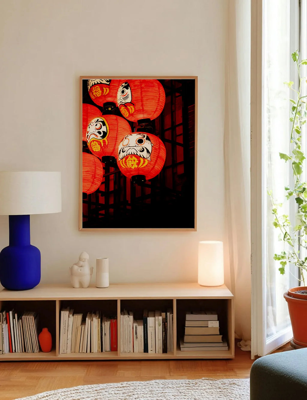 Osaka Daruma — Enzo Benzoni limited-edition print, framed in situ (line-cat)