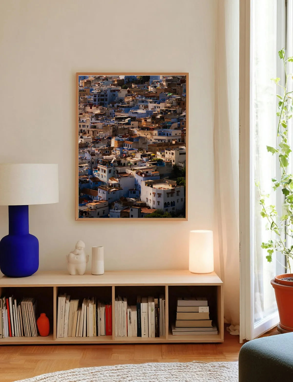 Blue Tapestry — Enzo Benzoni limited-edition print, framed in situ (line-cat)