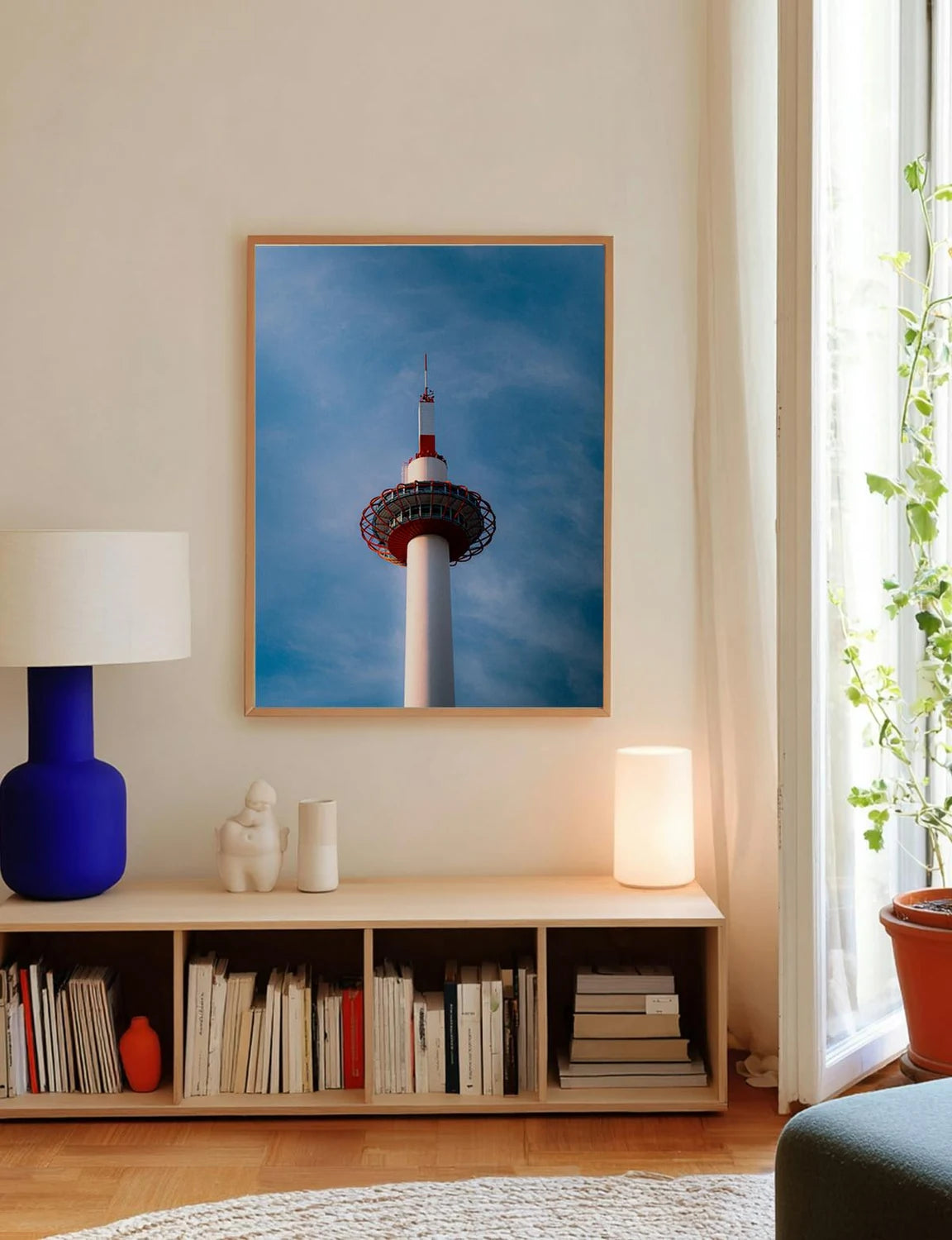 Kyoto Tower — Enzo Benzoni limited-edition print, framed in situ (line-cat)
