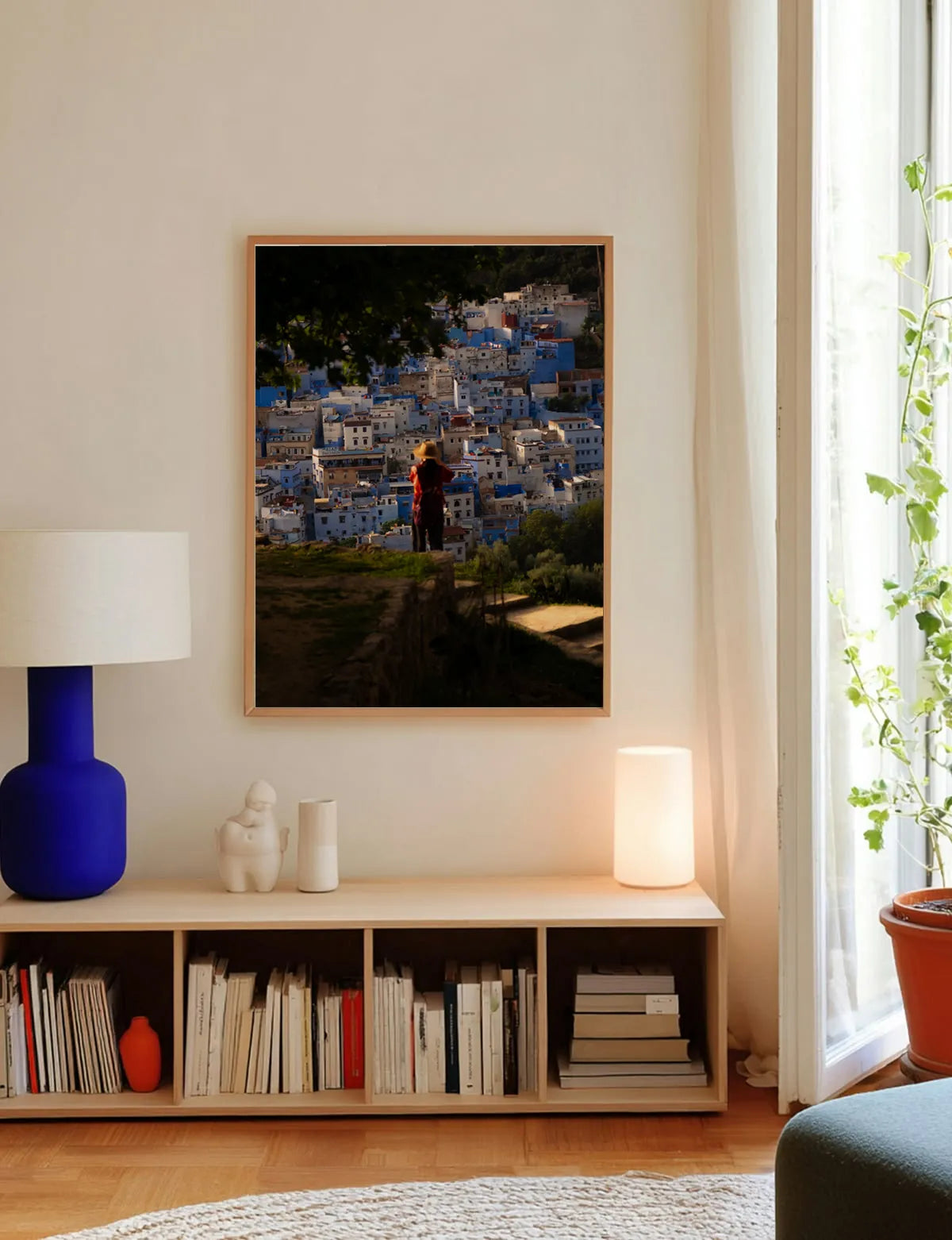 The Blue View — Enzo Benzoni limited-edition print, framed in situ (line-cat)