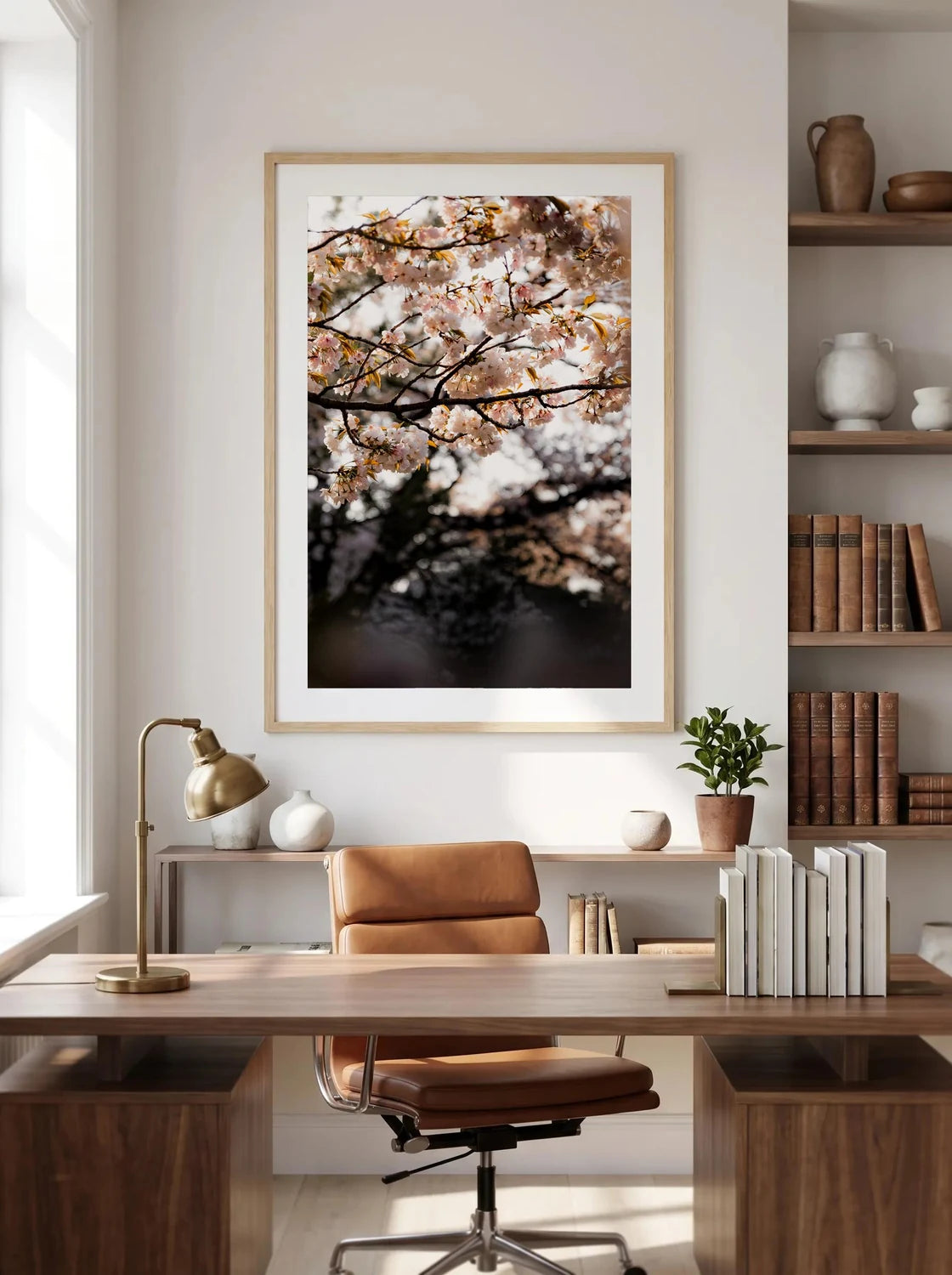Bloom — Enzo Benzoni limited-edition print, framed in situ (office-desk)