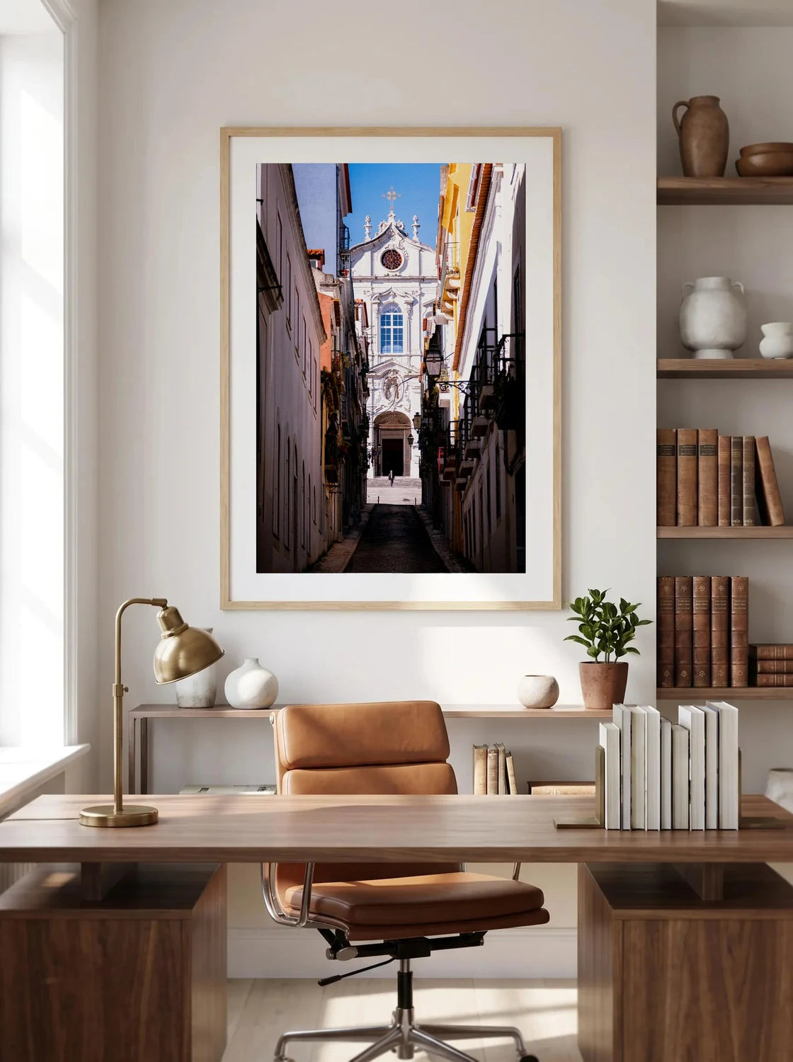 Nossa Senhora — Enzo Benzoni limited-edition print, framed in situ (office-desk)