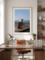 Quiet Horizon — Enzo Benzoni limited-edition print, framed in situ (office-desk)