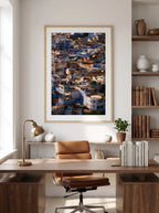 Blue Tapestry — Enzo Benzoni limited-edition print, framed in situ (office-desk)
