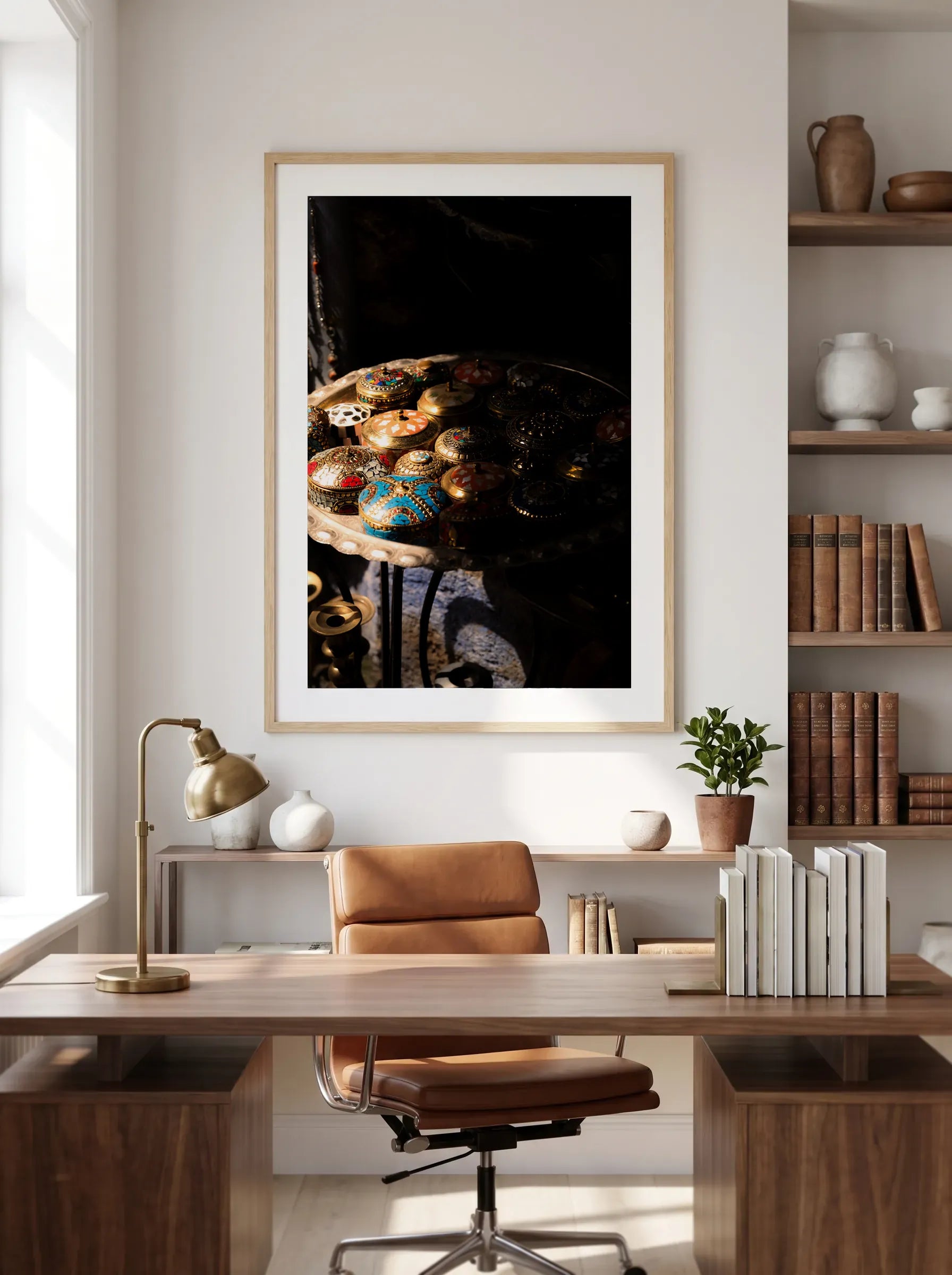 Medina Treasures — Enzo Benzoni limited-edition print, framed in situ (office-desk)