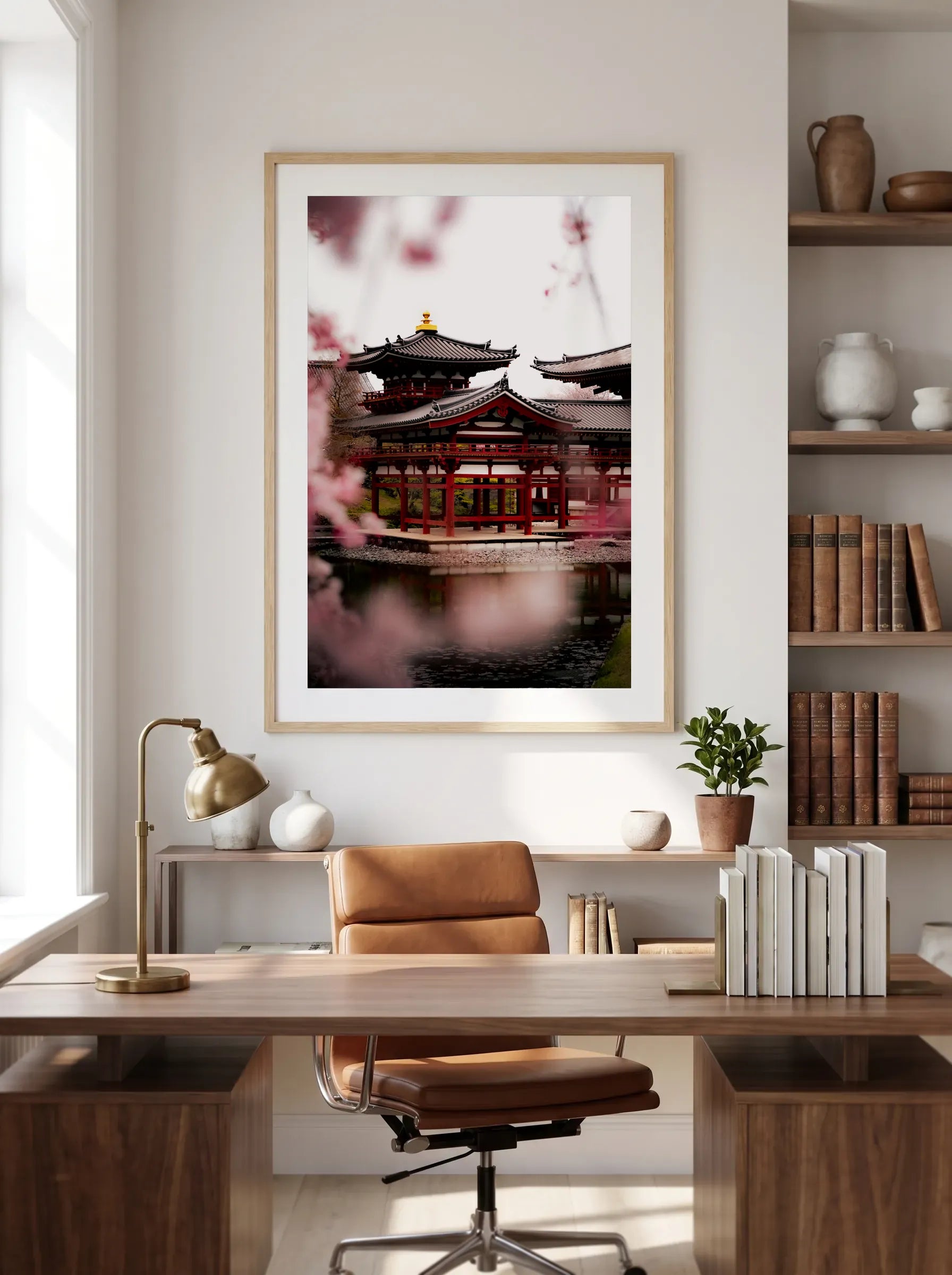 Phoenix Hall — Enzo Benzoni limited-edition print, framed in situ (office-desk)