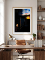 Tokyo Girl — Enzo Benzoni limited-edition print, framed in situ (office-desk)