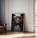 Rainy red — Enzo Benzoni limited-edition print, framed in situ (vinyl-dancers)