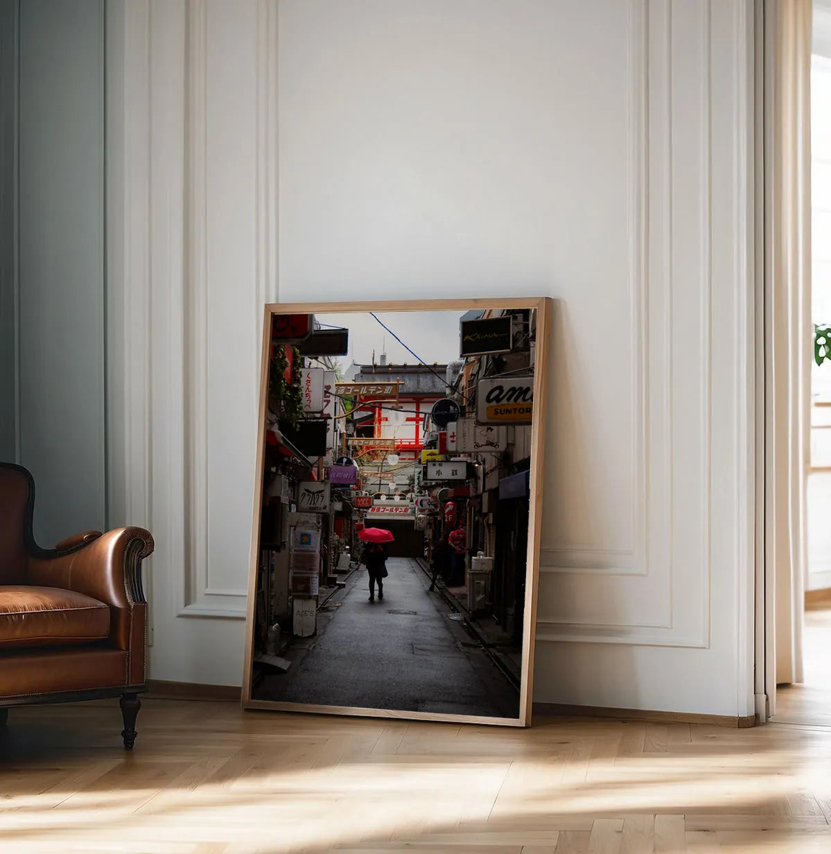 Rainy red — Enzo Benzoni limited-edition print, framed in situ (vinyl-dancers)
