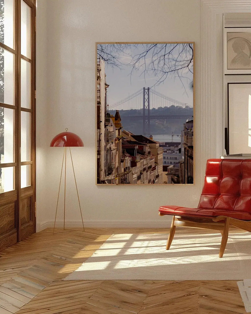 25 de abril — Enzo Benzoni limited-edition print, framed in situ (wine-cat)