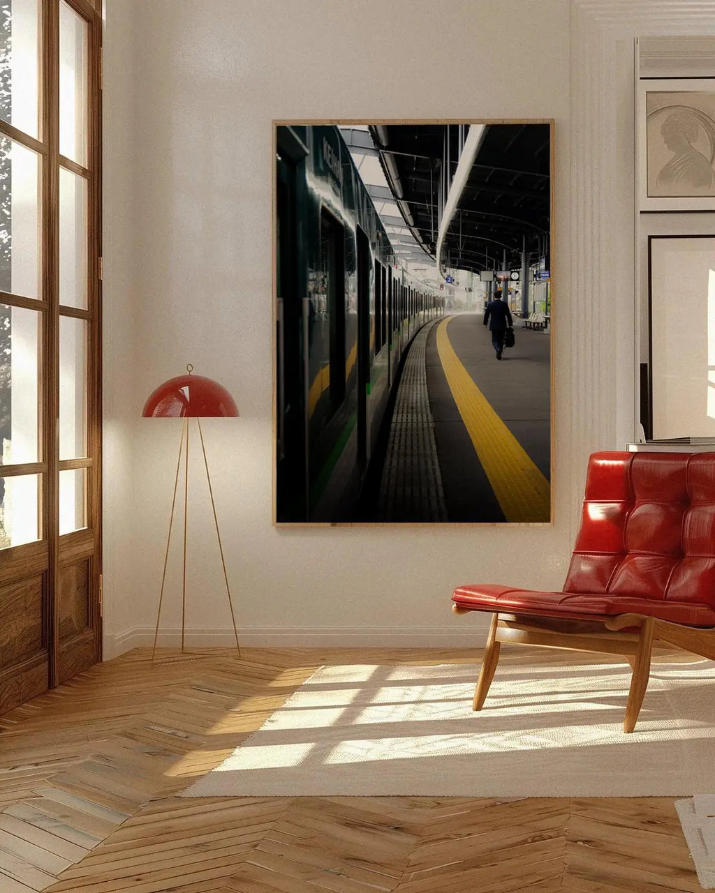 Imminent Departure — Enzo Benzoni limited-edition print, framed in situ (wine-cat)