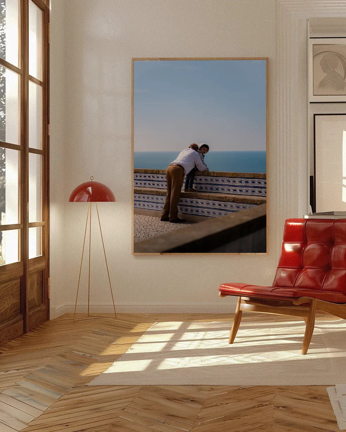 Quiet Horizon — Enzo Benzoni limited-edition print, framed in situ (wine-cat)