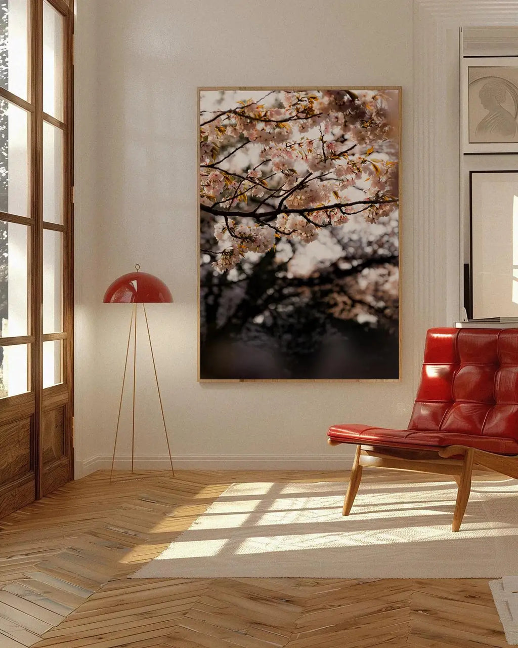 Bloom — Enzo Benzoni limited-edition print, framed in situ (wine-cat)