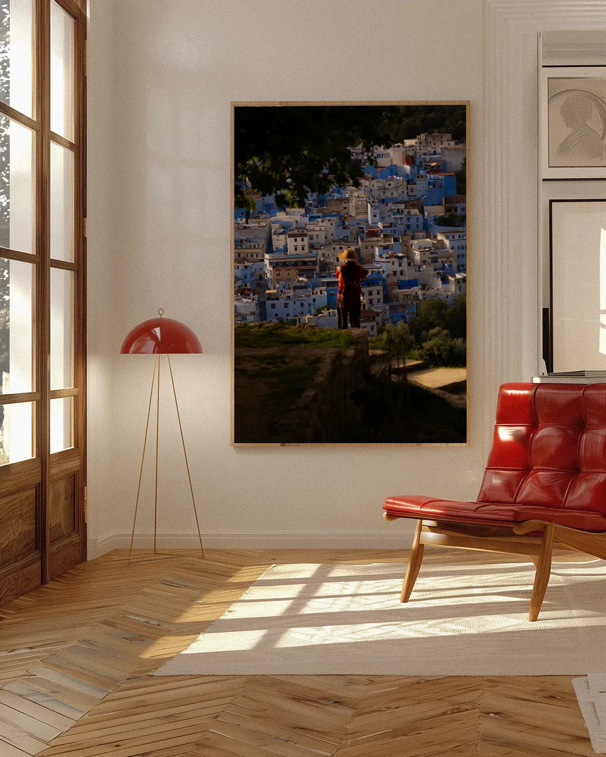 The Blue View — Enzo Benzoni limited-edition print, framed in situ (wine-cat)