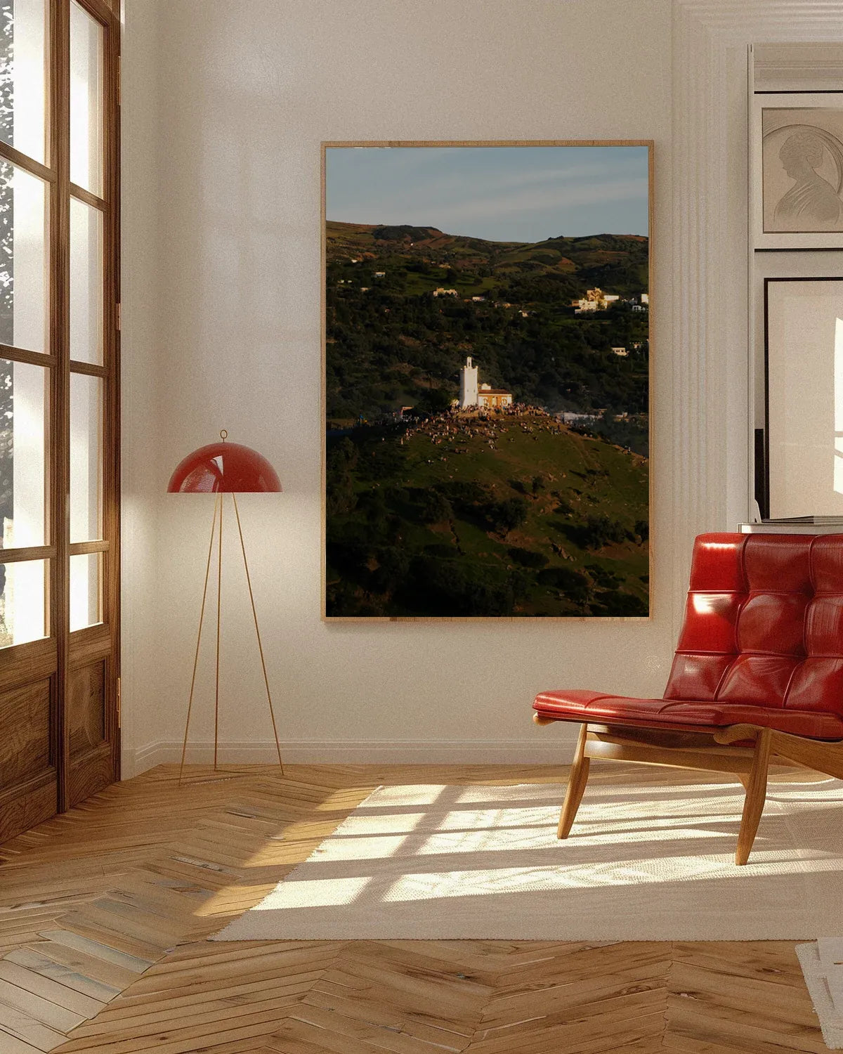 Golden Hill — Enzo Benzoni limited-edition print, framed in situ (wine-cat)