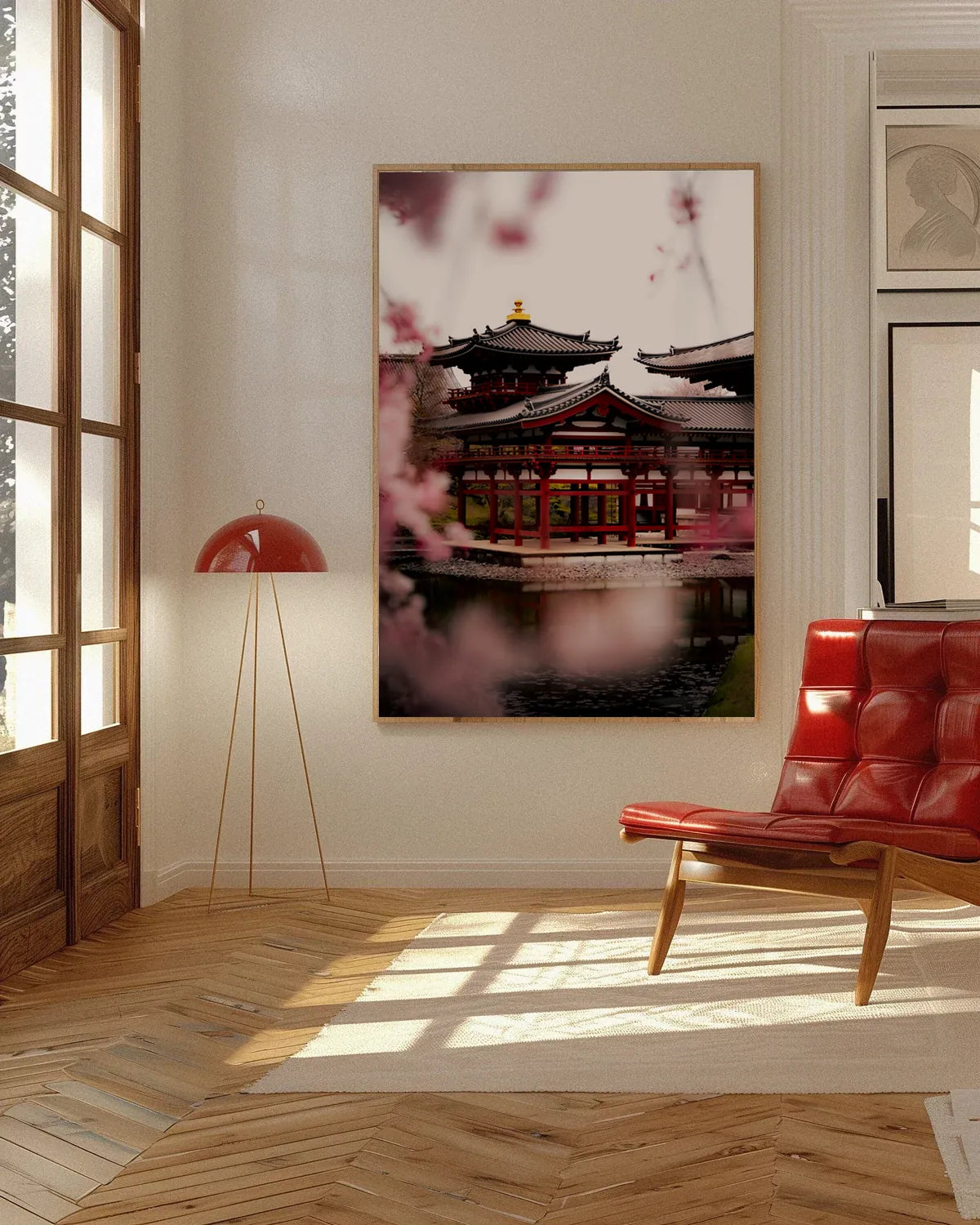 Phoenix Hall — Enzo Benzoni limited-edition print, framed in situ (wine-cat)