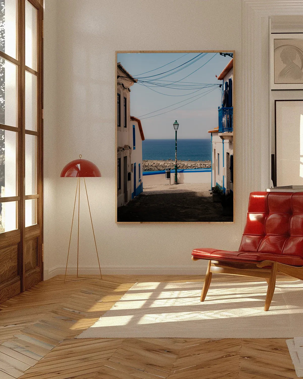 Ocean View — Enzo Benzoni limited-edition print, framed in situ (wine-cat)